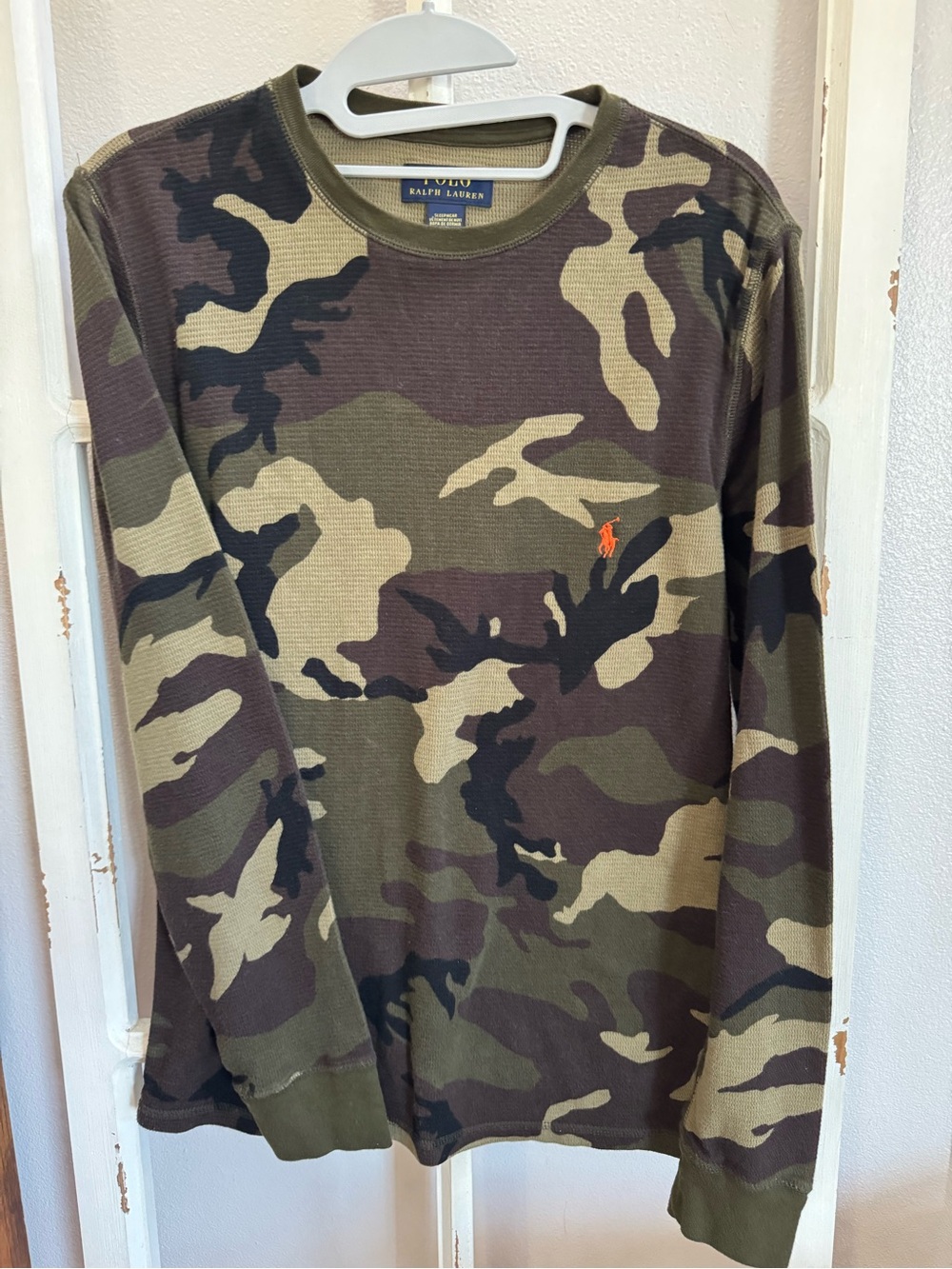 Polo by Ralph Lauren Men’s Long-Sleeve Camouflage Thermal Shirt - Green/Brown